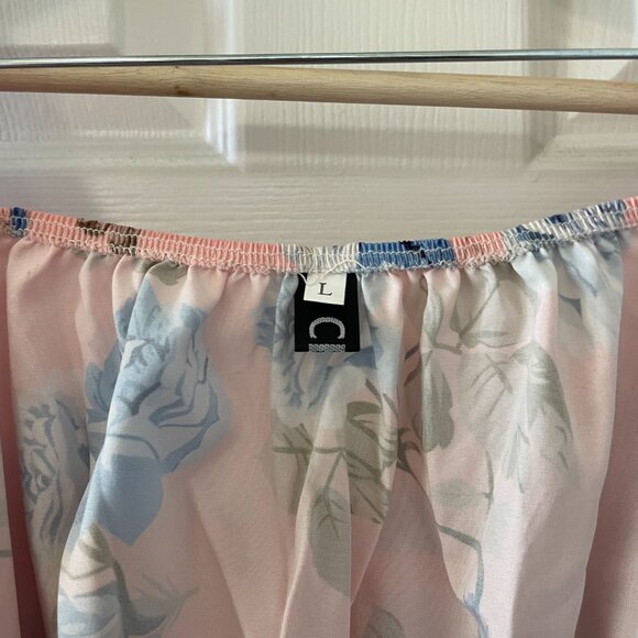 CBR | Floral Print Drawstring Lace Up Crop Top - Picture 4 of 6